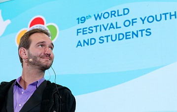 Ник Вуйчич собрал аншлаг и сорвал овацию на своем выступлении на ВФМС 2017